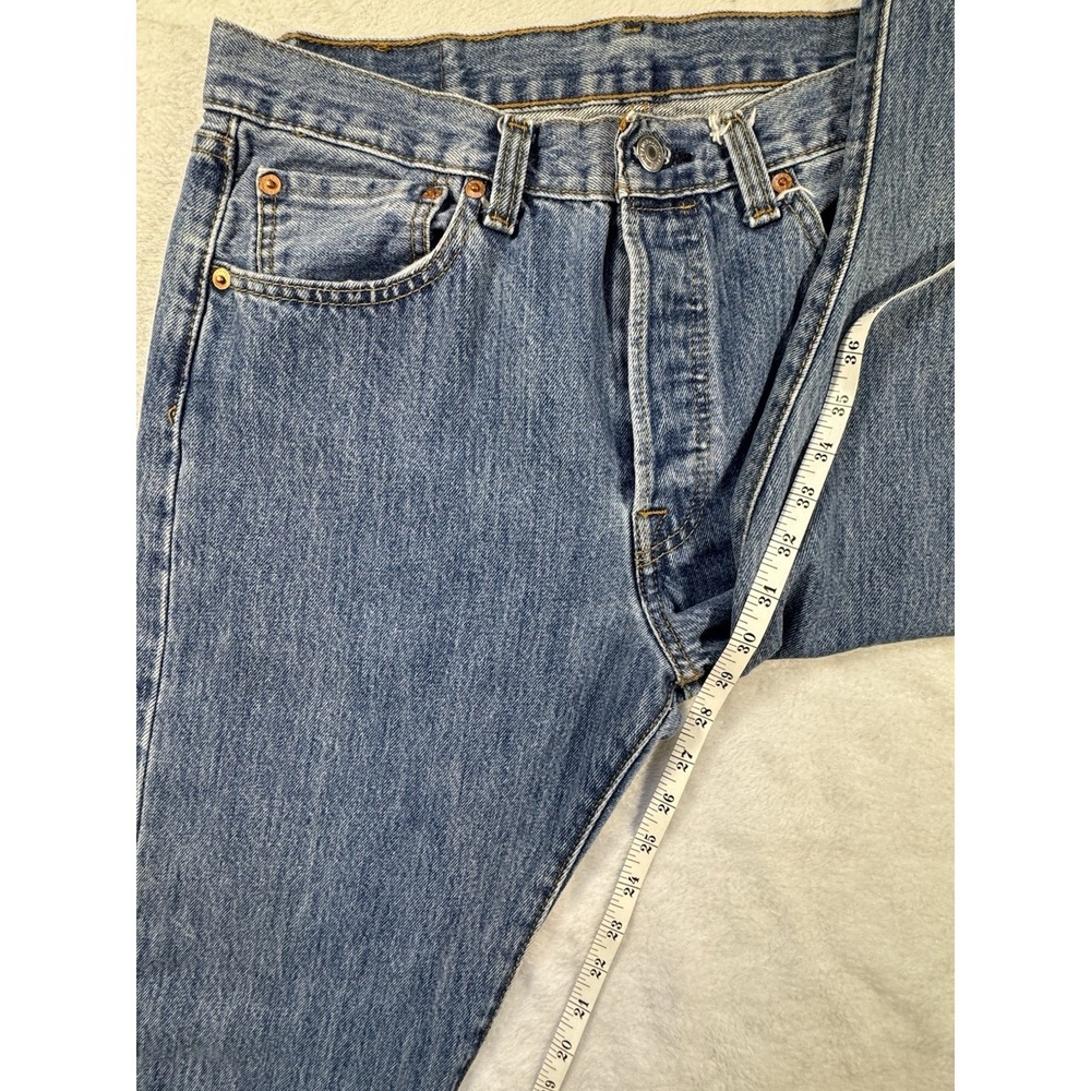 Levi's Men's 501 34x30 Original Straight Fit Jeans - Dark Wash - Picture 10 of 12